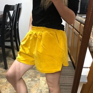 Corduroy mustard shorts